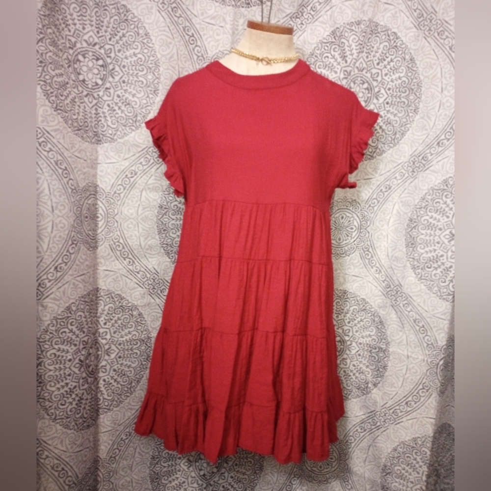 MIHOLL Tiered Babydoll Loose Mini Dress Size Medium 